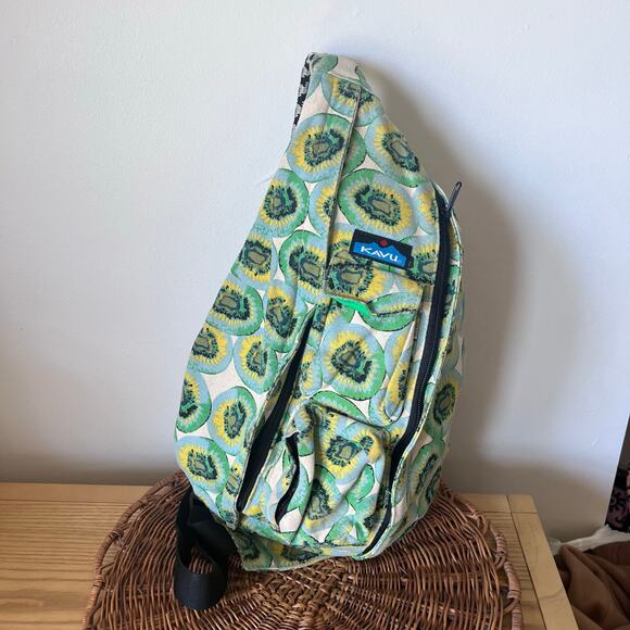 KAVU Rope Sling Bag Kiwi Print Backpack Hiking Travel Outdoor Adjustable Strap - Picture 1 of 10